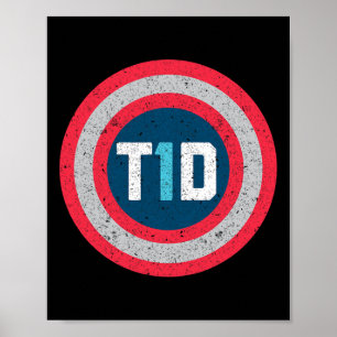 Affiche T1d Diabétique Type 1 Sensibilisation au diabète H
