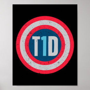 Affiche T1d Diabétique Type 1 Sensibilisation au diabète H