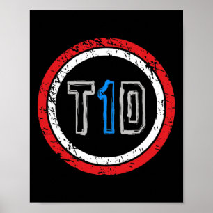 Affiche T1d Emblème Type 1 Sensibilisation au diabète