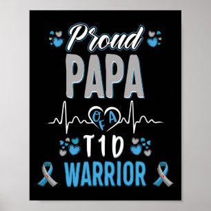 Affiche T1D fier Papa Sensibilisation au diabète Type 1 Pa