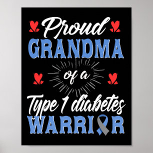 Affiche T1d Fière Grand-mère Sensibilisation au diabète Ty