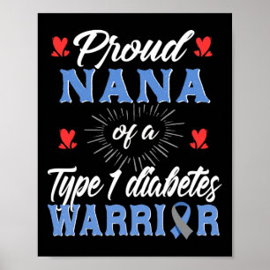 Affiche T1d Fière Mamie Sensibilisation au diabète de type