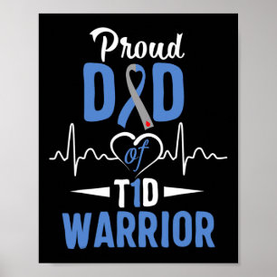 Affiche T1d Fière Papa Diabète Sensibilisation Type 1 Insu