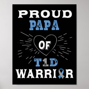 Affiche T1D Fière Papa Sensibilisation au diabète Type 1 I