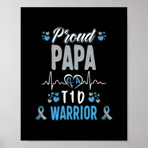 Affiche T1d Fiers Papa Sensibilisation au diabète Type 1 P
