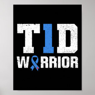 Affiche T1d Guerrier Diabète Guerrier Sensibilisation au d