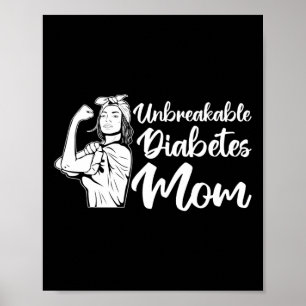 Affiche T1D Guerrier Indestructible Diabète Maman Diabète