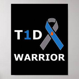 Affiche T1d Guerrier Type 1 Sensibilisation au diabète Rub