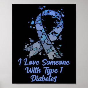 Affiche T1d J'aime quelqu'un avec le diabète de type 1 Dia