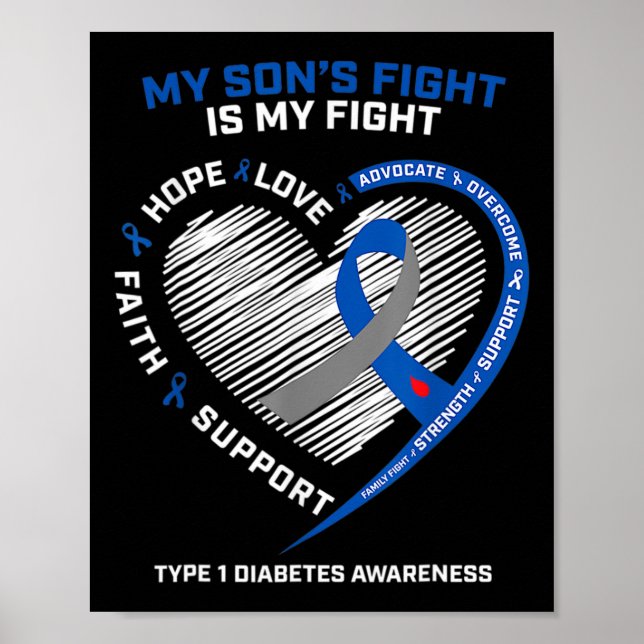 Affiche T1d Maman Le combat de mon fils est mon combat Typ (Devant)