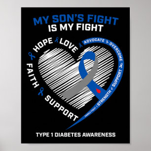 Affiche T1D Maman Papa Mon Fils Lutte Type 1 Prise en char