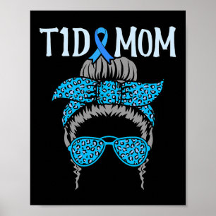 Affiche T1d Mère Sensibilisation au diabète Diabète Bleu R
