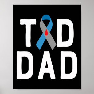 Affiche T1d Papa Type 1 Sensibilisation au diabète Insulte