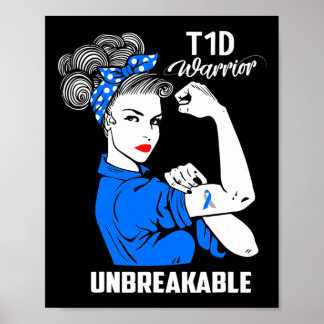 Affiche T1d Sensibilisation au diabète de type 1 Cadeau de