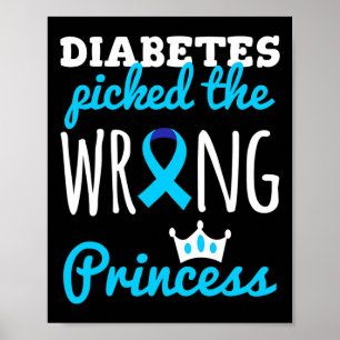 Affiche T1d Sensibilisation Princesse Filles Diabète Diabè