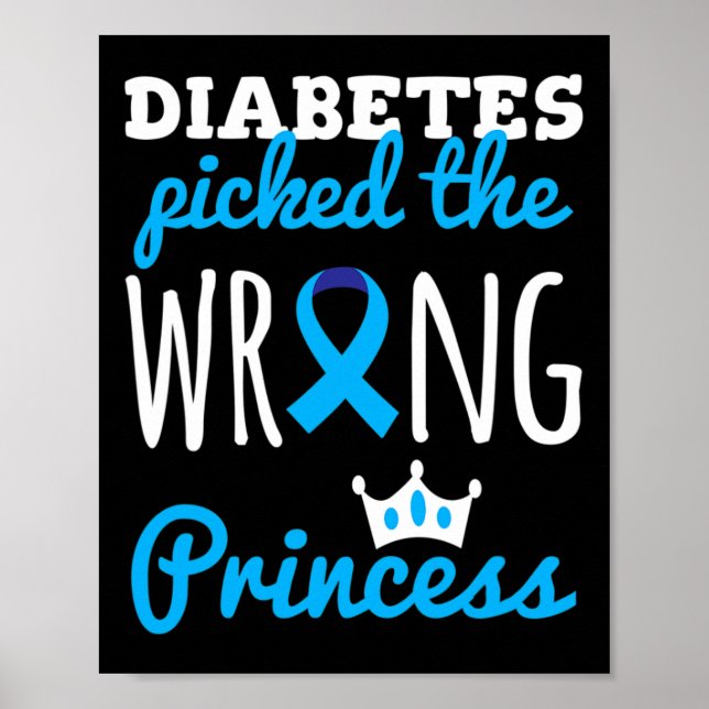 Affiche T1d Sensibilisation Princesse Filles Diabétique Ru (Devant)