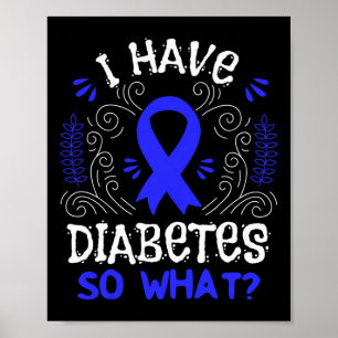 Affiche T1D Sensibilisation Ribbon Cadeau Pour Diabète Juv