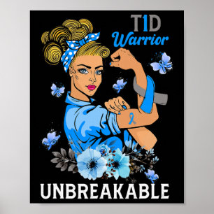 Affiche T1d Type 1 Diabète Guerrier Sensibilisation Indest