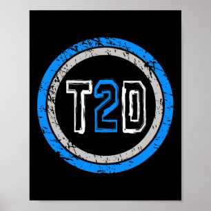 Affiche T2d Emblème bleu Type 2 Sensibilisation au diabète