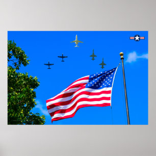 Affiche T-1A, T-38C et T-6A FLAG US FLYPAST