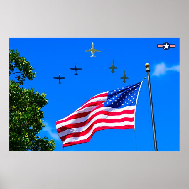 Affiche T-1A, T-38C et T-6A FLAG US FLYPAST (Devant)