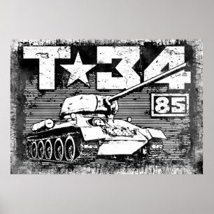 Affiche T-34-85 Char moyen soviétique