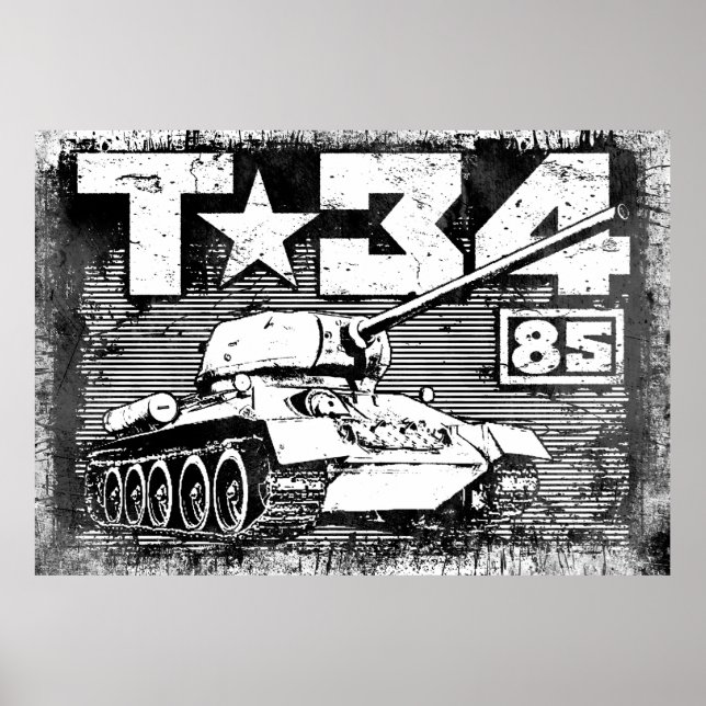 Affiche T-34-85 Char moyen soviétique (Devant)