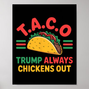 Affiche T.a.c.o Trump Abandonne Toujours les Poules Drôle