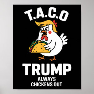 Affiche T.a.c.o Trump Toujours Fuyard Drôle Anti Trump