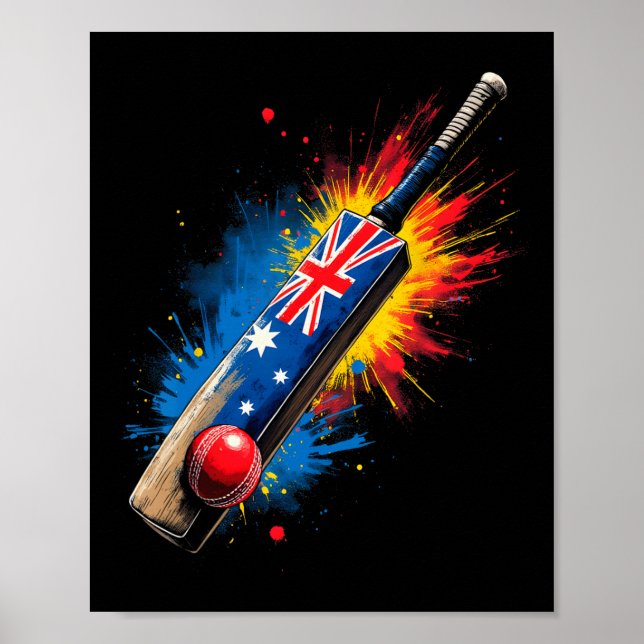 Affiche T de cricket australien  (Devant)