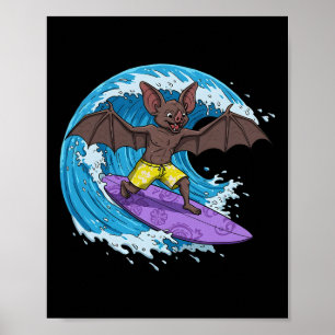 Affiche T drôle surfe sur une vague de l'océan 1 - Fan Fun