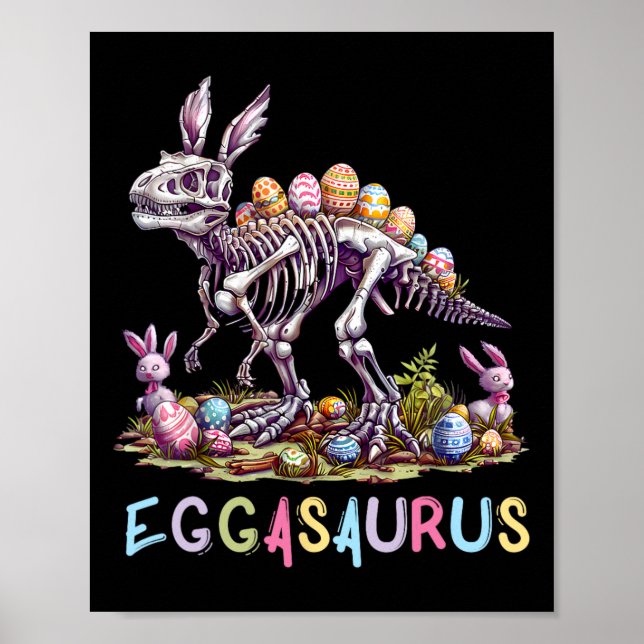 Affiche T Eggasaurus Pâques Stegosaurus Dinosaure Garçons  (Devant)