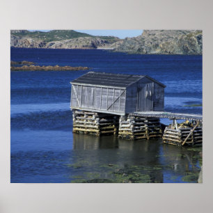Affiche T.N., Canada, Terre-Neuve, Durrell. Pêche