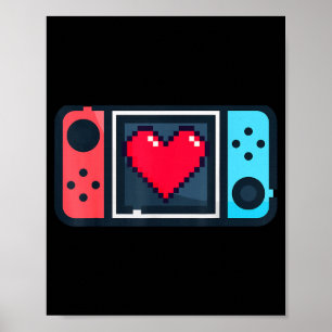 Affiche T pour hommes femmes Saint-Valentin Cœur Pixel Mig