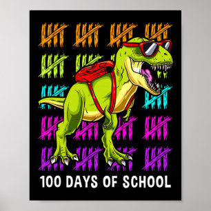 Affiche T Rex 100 Jours De Dinosaure Scolaire T Rex Enfant