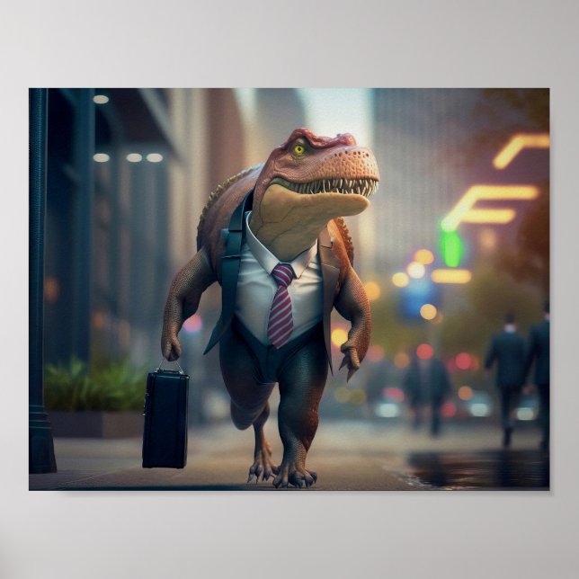 Affiche T-Rex dans la ville (Devant)