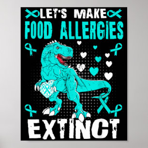 Affiche T-Rex de sensibilisation aux allergies alimentaire