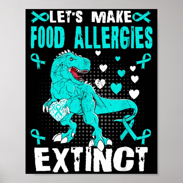 Affiche T-Rex de sensibilisation aux allergies alimentaire (Devant)