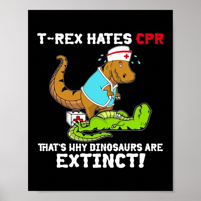Affiche T Rex déteste le CP C'est pourquoi les dinosaures  (Devant)