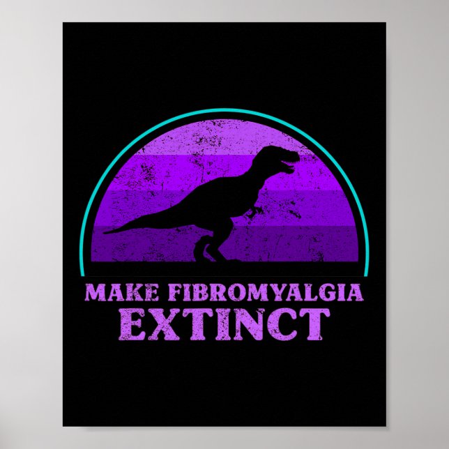 Affiche T Rex Dino Faire de la Fibromyalgie un Tod de sens (Devant)
