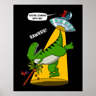 Affiche T Rex Dinosaur Alien