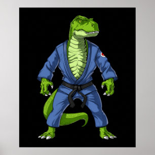 Affiche T-Rex Dinosaur Jiu-Jitsu
