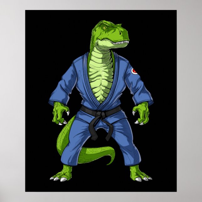 Affiche T-Rex Dinosaur Jiu-Jitsu (Devant)