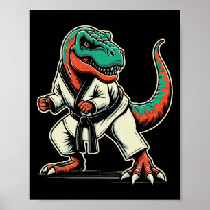 Affiche T-rex Dinosaur Karate Taekwondo Martial Arts