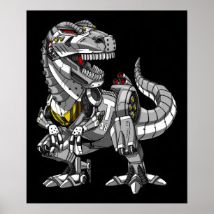 Affiche T-Rex Dinosaur Robot Monster Garçons Enfants