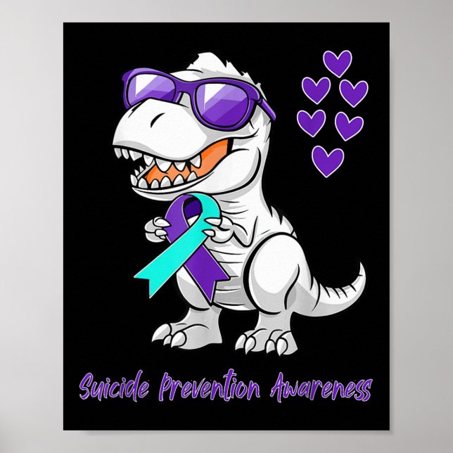 Affiche T-rex Dinosaur Suicide Prevention Awareness Day Di (Devant)