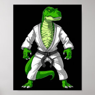 Affiche T-rex Dinosaure Jiu-jitsu Judo Karaté Taekwondo Ma