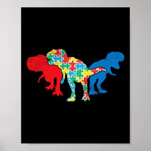 Affiche T-Rex Dinosaures Puzzle Dino Sensibilisation sur l