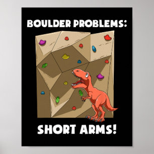 Affiche T-rex drôle de bloc et d'escalade de roche