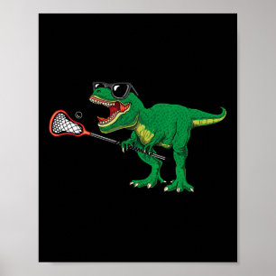 Affiche T Rex drôle de crosse dinosaure Lax garçons équipe